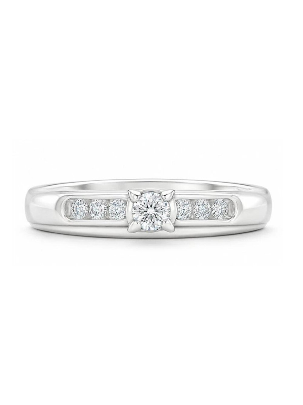 Genuine 0.28 Cts Diamonds Engagemenring 10k White Gold